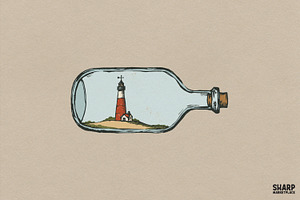 Vintage Lighthouse In A Glass