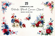 Patriotic Floral Corners Clipart, an Illustration by Designworld (Thumbnail 1 of 6)