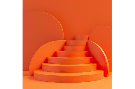 Empty podium with curved shapes and, an Arts & Entertainment Photo by Lermont51