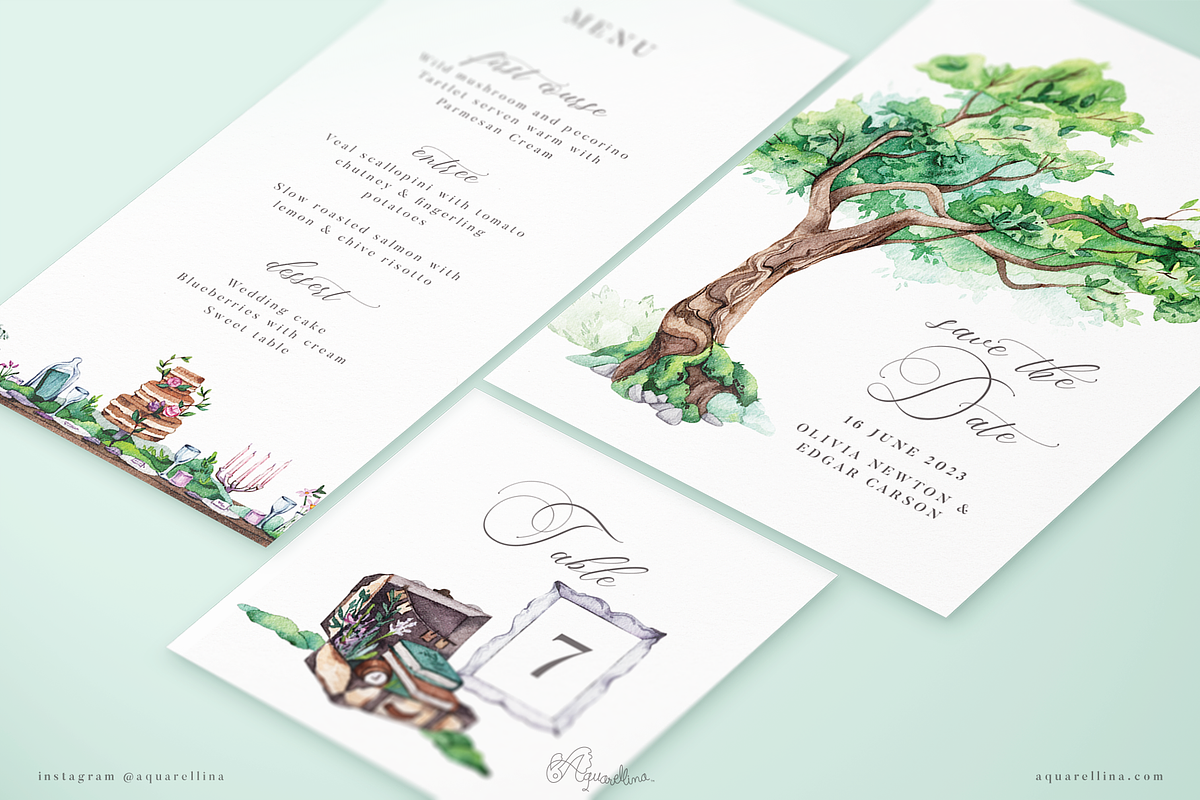 Fairytale Forest Wedding Invitations, an Invitation Template by Aquarellina (Photo 3 of 4)