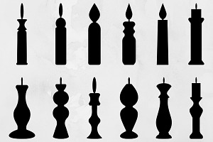 Candle Silhouette SVG, a Decorative Illustration by newminddesign