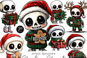 Funny Skeleton Christmas Clipart, a Seasonal Illustration by Design Scotch (Thumbnail 1 of 8)