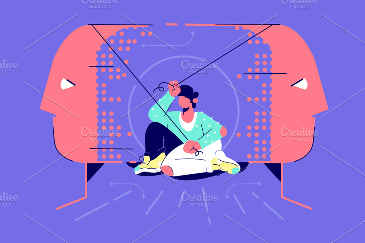 Mind games effect, an Education Illustration by Evanat Illustrations