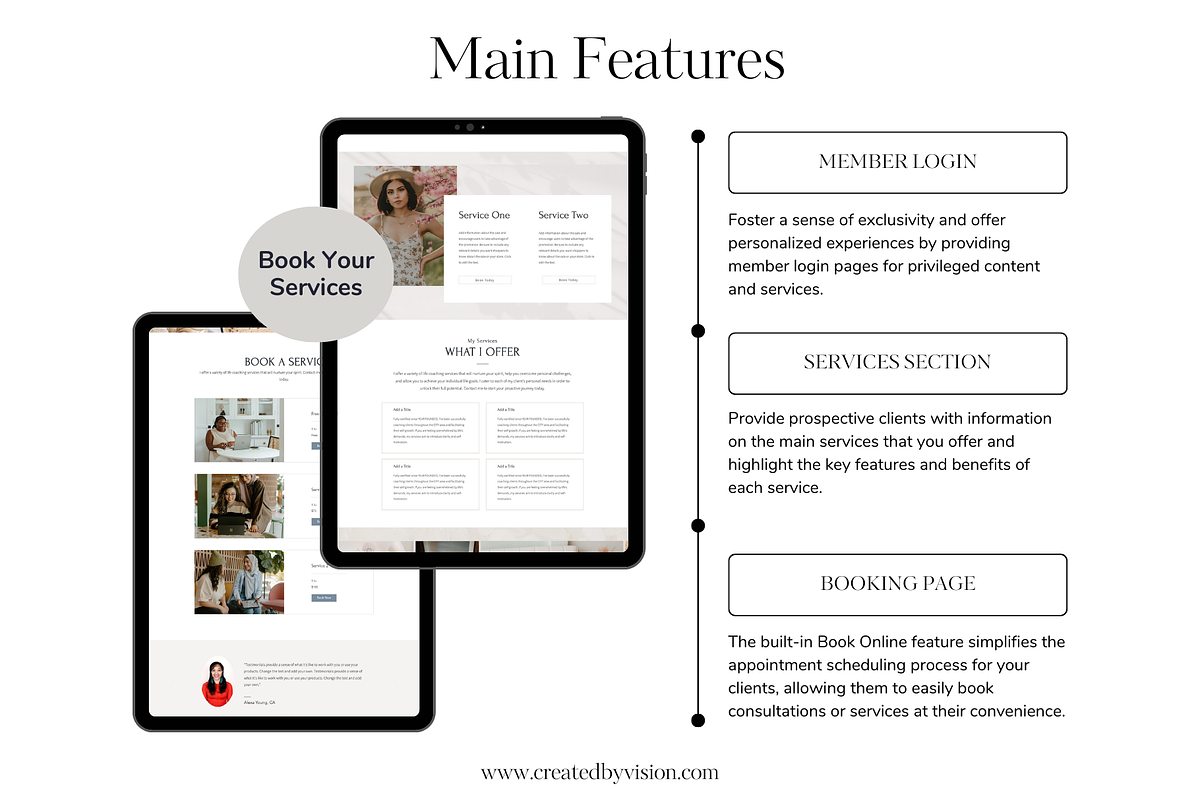 WIX Website Template for Coaches, a Wix Template by CreatedbyVision LLC (Photo 3 of 8)