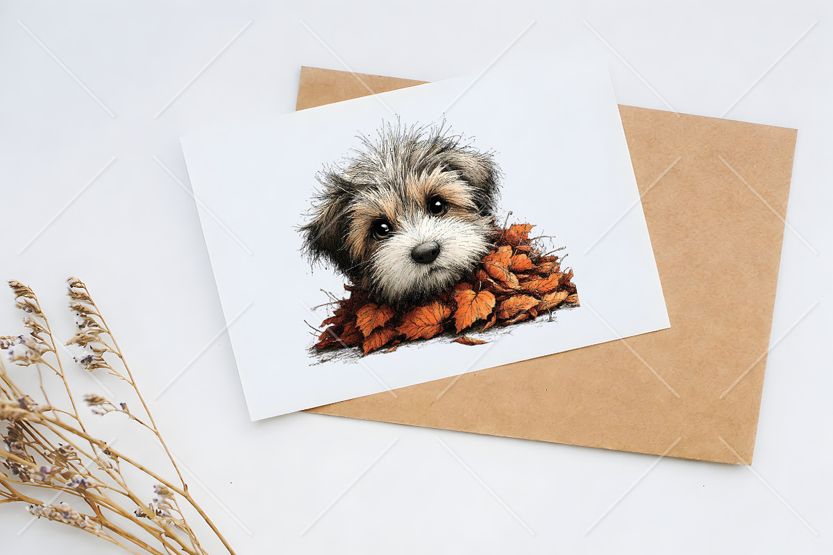 Whimsical Fall Dog Clipart Bundle, a Seasonal Illustration by Canvas Craft (Photo 10 of 10)