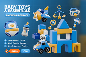 Baby Toys & Essentials 3D Icon Pack, an Object 3D Model by Haps Space