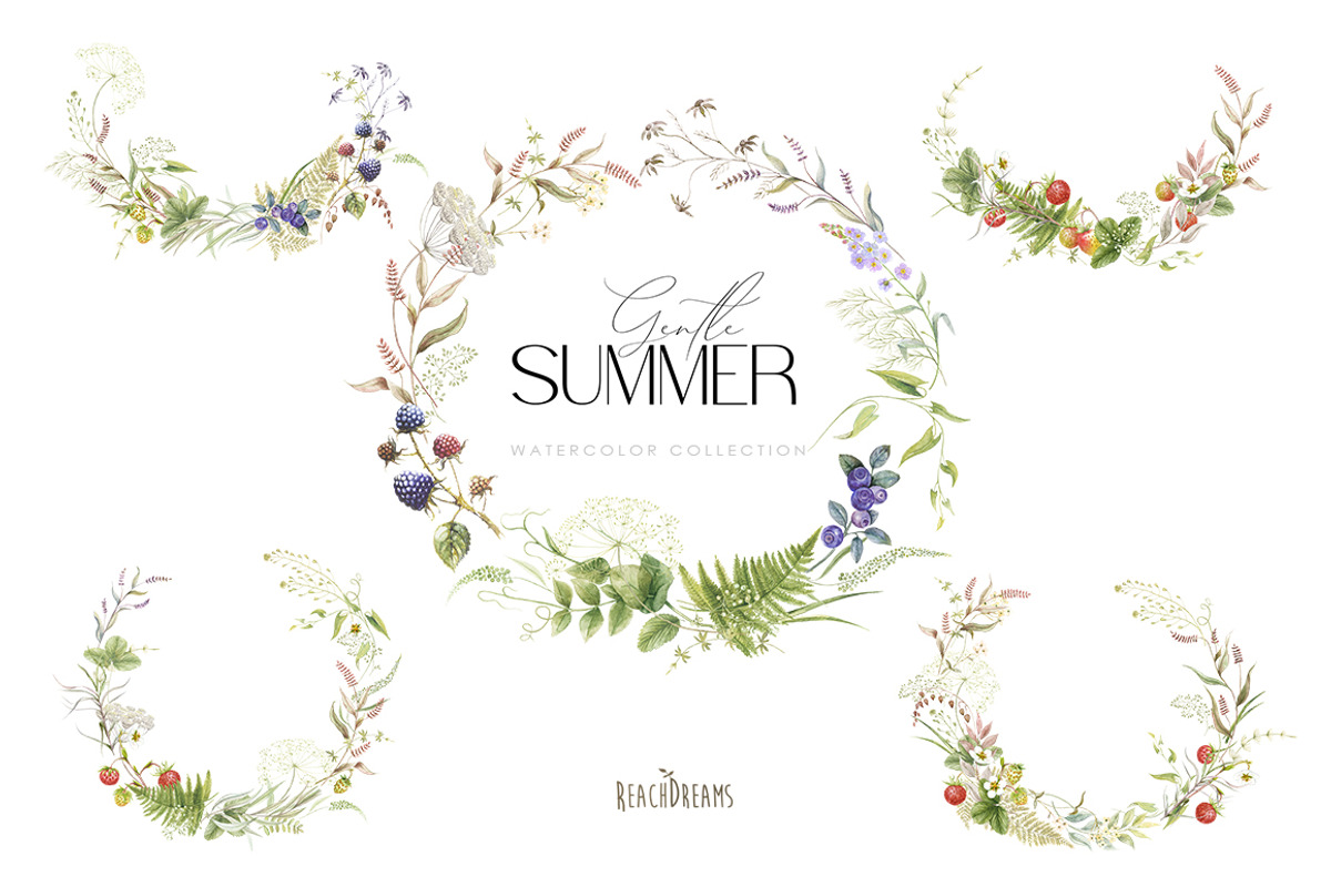 Meadow Flowers Strawberry Collection, a Decorative Illustration by ReachDreams (Photo 7 of 11)