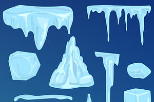 Set Of Ice Caps Vector