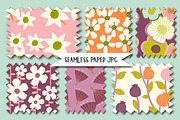 Retro Garden seamless patterns, an Illustration by Poppymoondesign (Thumbnail 4 of 7)