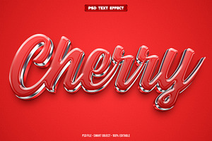 Cherry 3D editable text effect, a Layer Style Add-On by Hello Muh