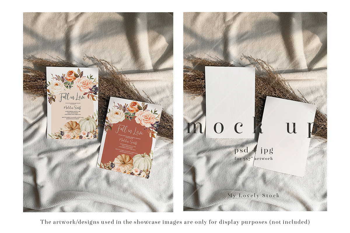Pampas Grass Boho Invitation Mock Up, a Print Template by My Lovely Stock (Photo 3 of 3)