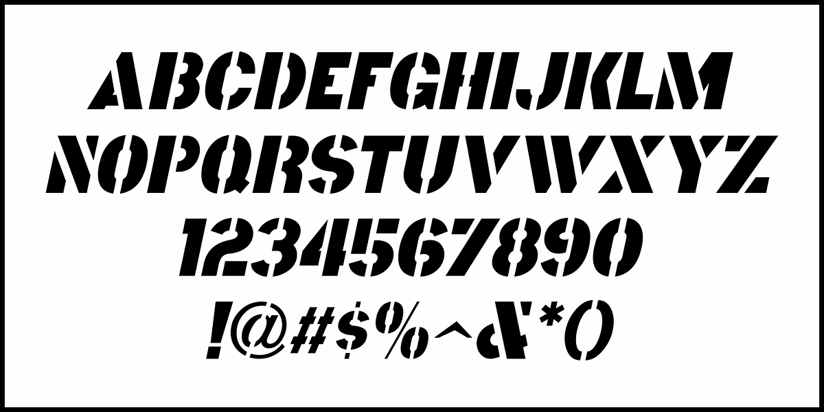 Old Brass Stencil JNL, a Font by Jeff Levine Fonts (Photo 5 of 5)