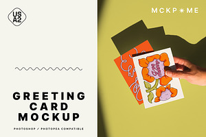 US A2 two postcards in hand mockup, a Merchandise Mockup by MCKP*ME