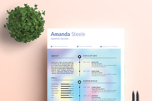 Holographic CV / Resume Template / N