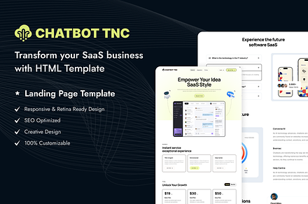 Chatbot TNC - SaaS Website Template, a HTML Template by TNCFlow
