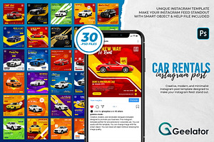 Car Rentals Instagram Post Template