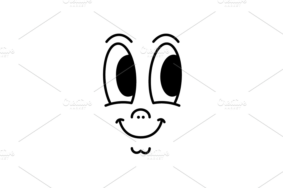 Cartoon face with tiny nose and, an Object Illustration by GraphiShop
