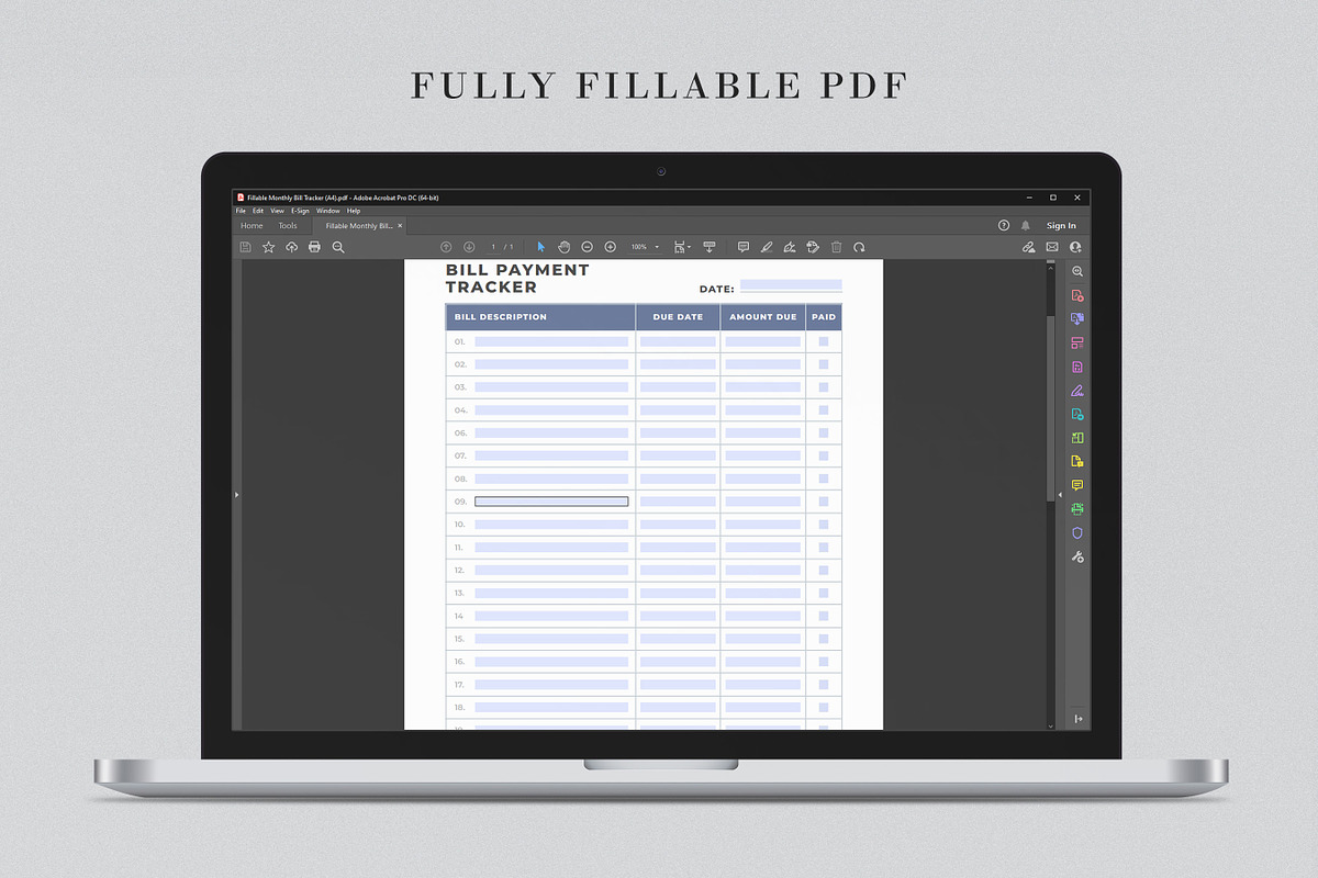 Monthly Bill Tracker Payment Planner, a Brochure Template by Niofix (Photo 5 of 5)