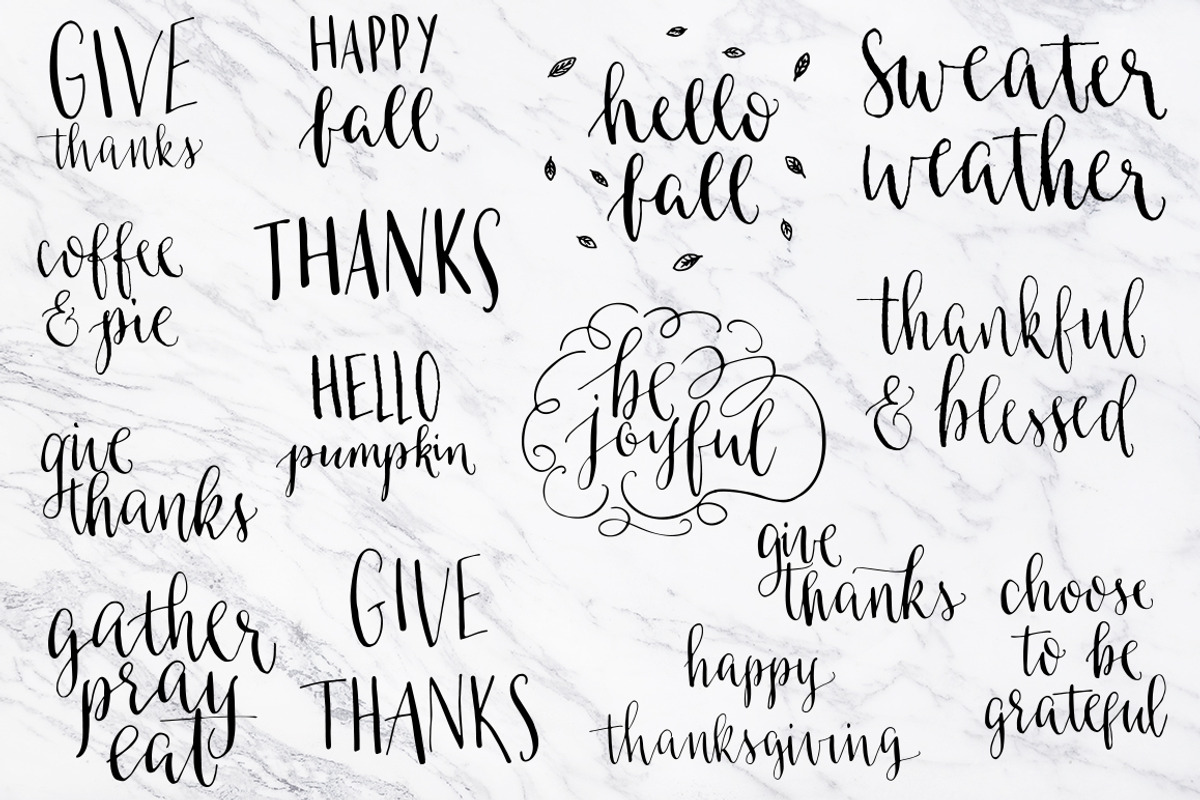 Thanksgiving Calligraphy Overlays, a Decorative Illustration by Irina Vascovet (Photo 3 of 7)