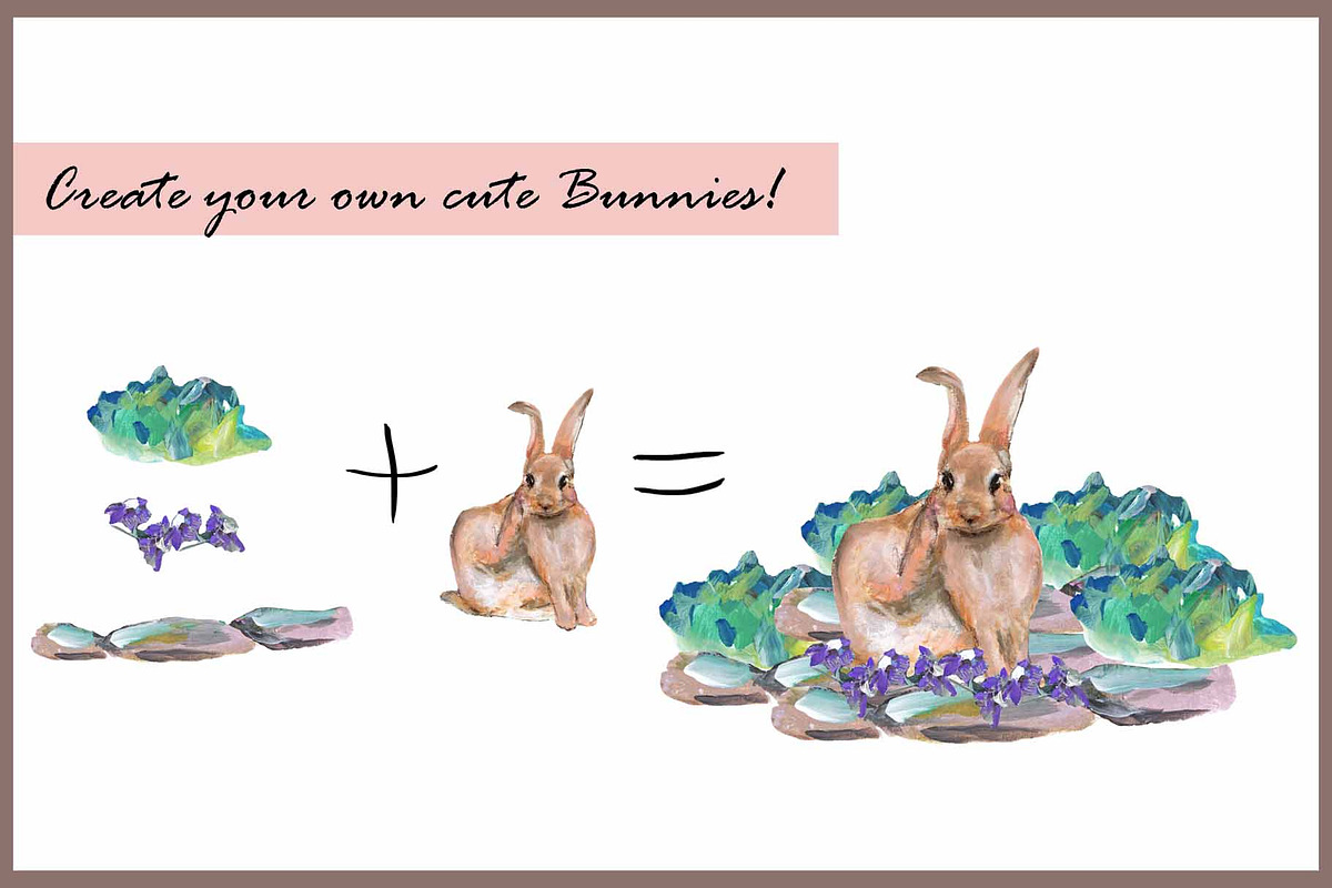 Bunny & Skunk-Watercolor Clipart, an Animal Illustration by VianneArt (Photo 8 of 8)
