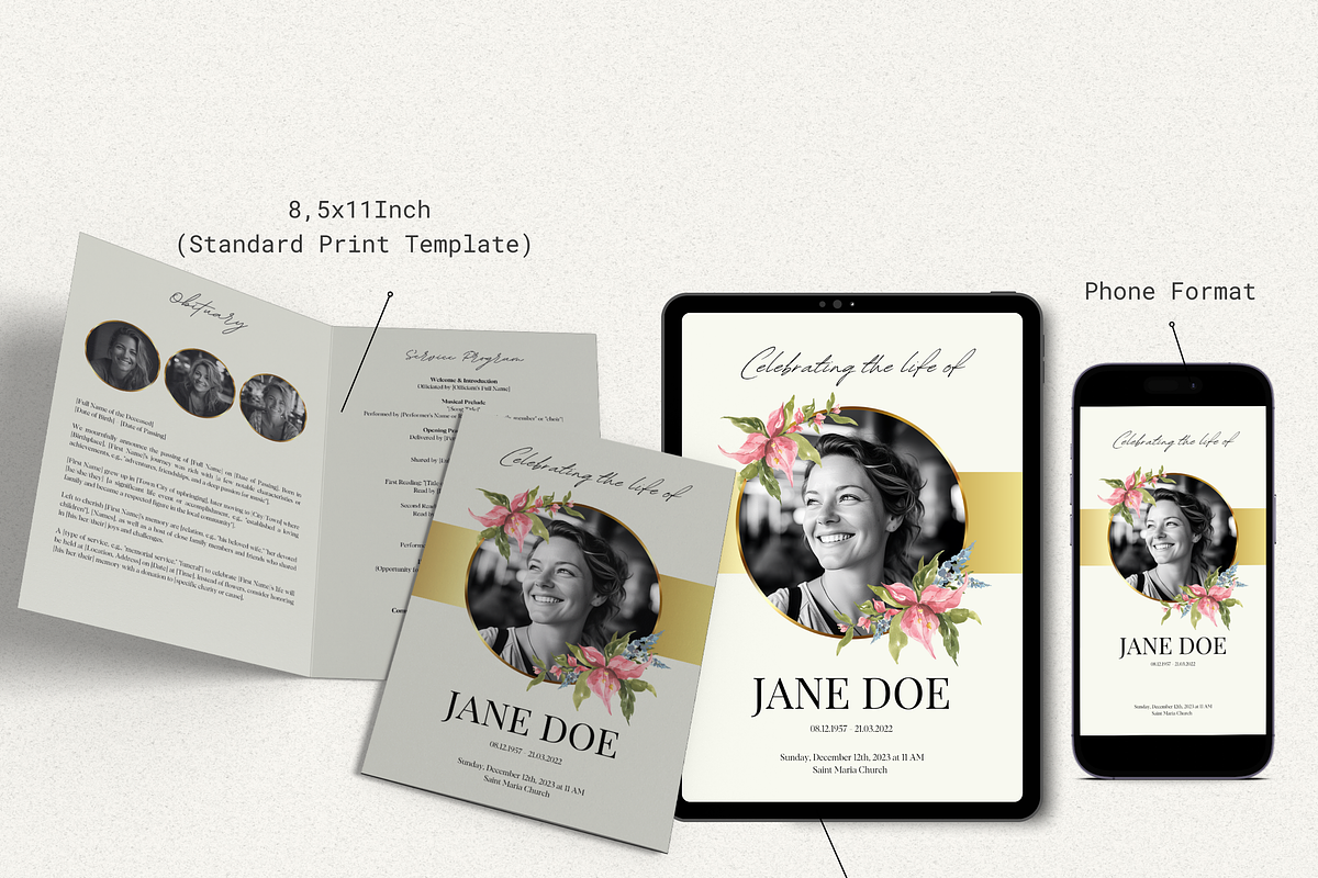 Funeral Program Template I Canva, an Invitation Template by The Social Stuff (Photo 4 of 10)