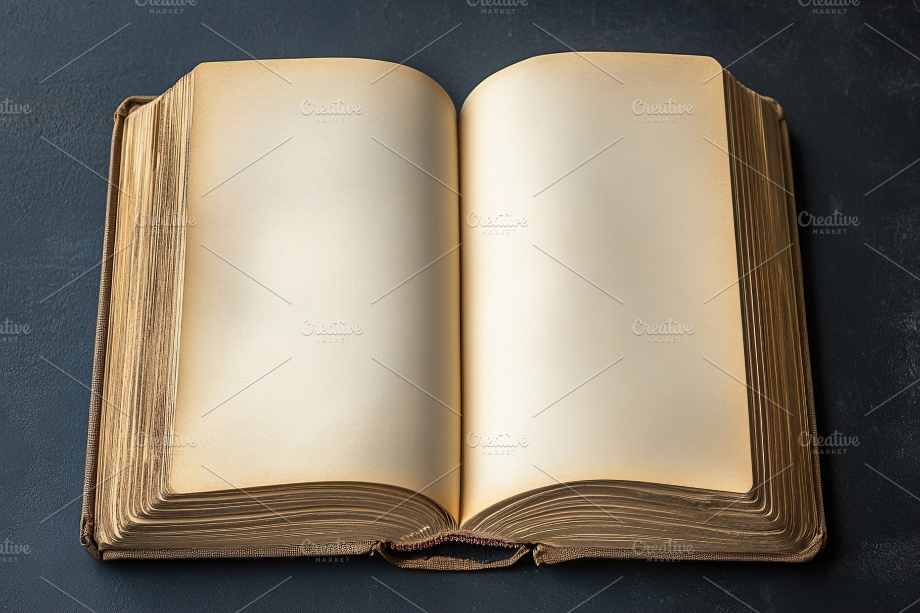 Mockup of open blank book, top view, a Photo by AlyaAnd