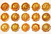 Gold Wax Stamp Letter Clipart, an Illustration by Rose Art (Thumbnail 2 of 7)