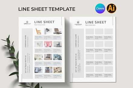 Line Sheet Template Wholesale Canva, a Stationery Template by Pixelpick