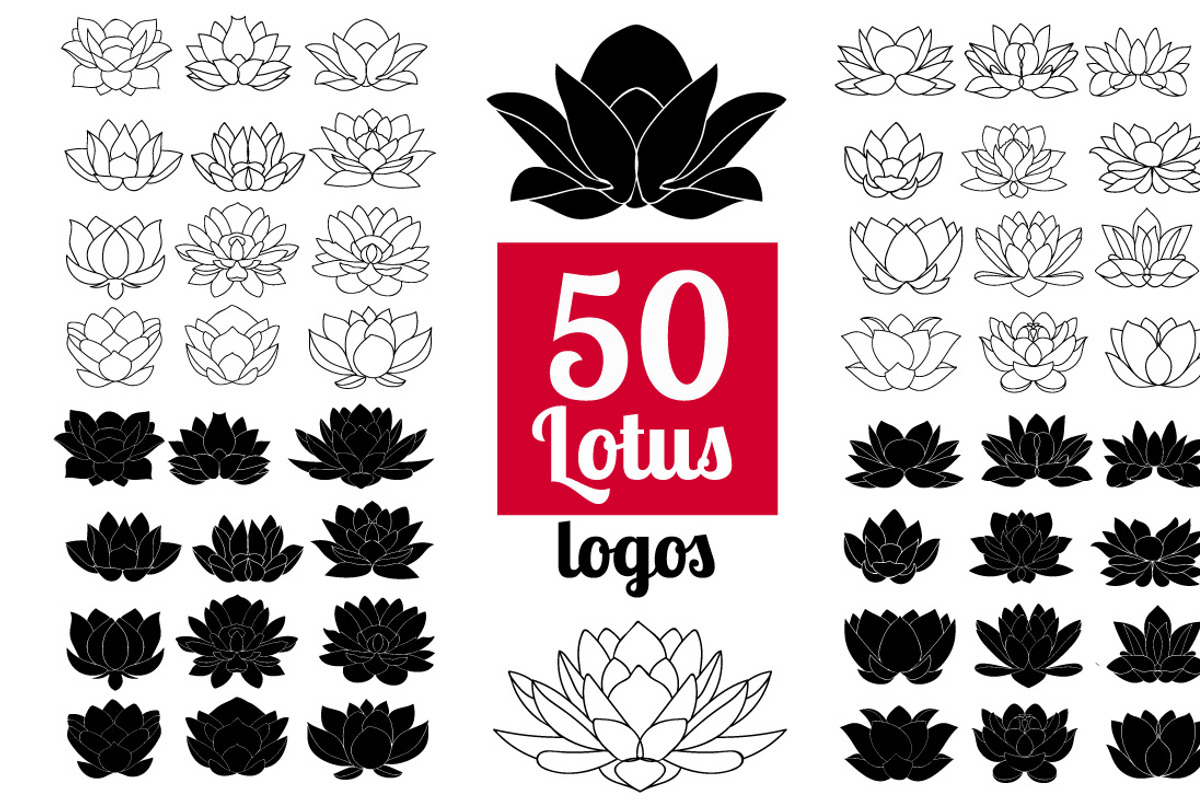 50 Lotus Flowers: Logo Bundle, an Icon by Daria Volyanskaya (Photo 1 of 5)