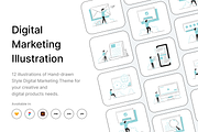 Digital Marketing Illustration Pack, a Person Illustration by Twfoo Studio (Thumbnail 1 of 6)