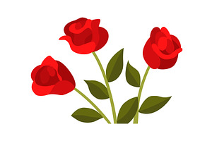 A vibrant bunch of red roses with, an Object Illustration by the8monkey