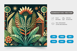 An image of a vibrant garden filled, a Graphic by SaroStock