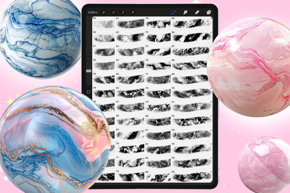 Marble Texture procreate brushes, a Brush Add-On by Revabrush (Photo 2 of 9)