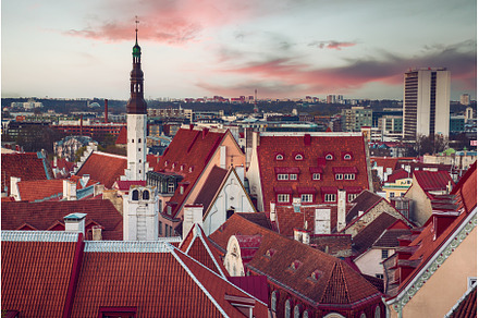 Tallinn view at sunset, an Architecture Photo by Nature and travel