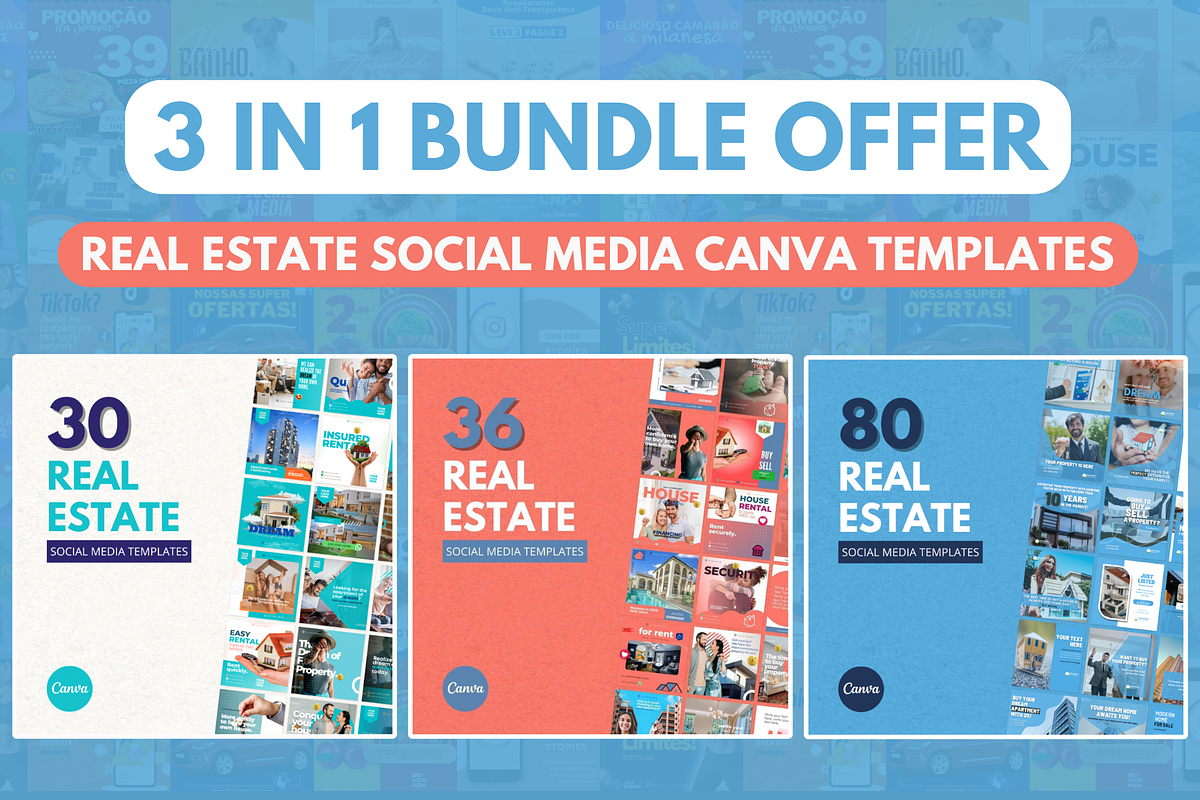 3 in 1 Real Estate Canva Bundle, a Social Media Template by Canvagator (Photo 1 of 7)