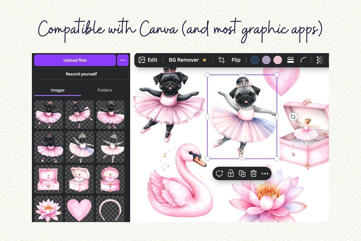 Pug Ballet Coquette Clipart, an Object Graphic by Anna Design Studio (Photo 8 of 9)