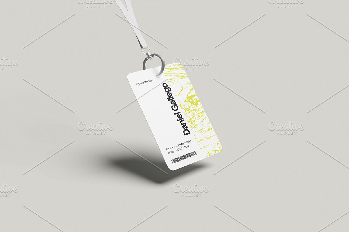 ID Card Mockup For Badge, an Advertising Mockup by Gatamotion (Photo 3 of 5)