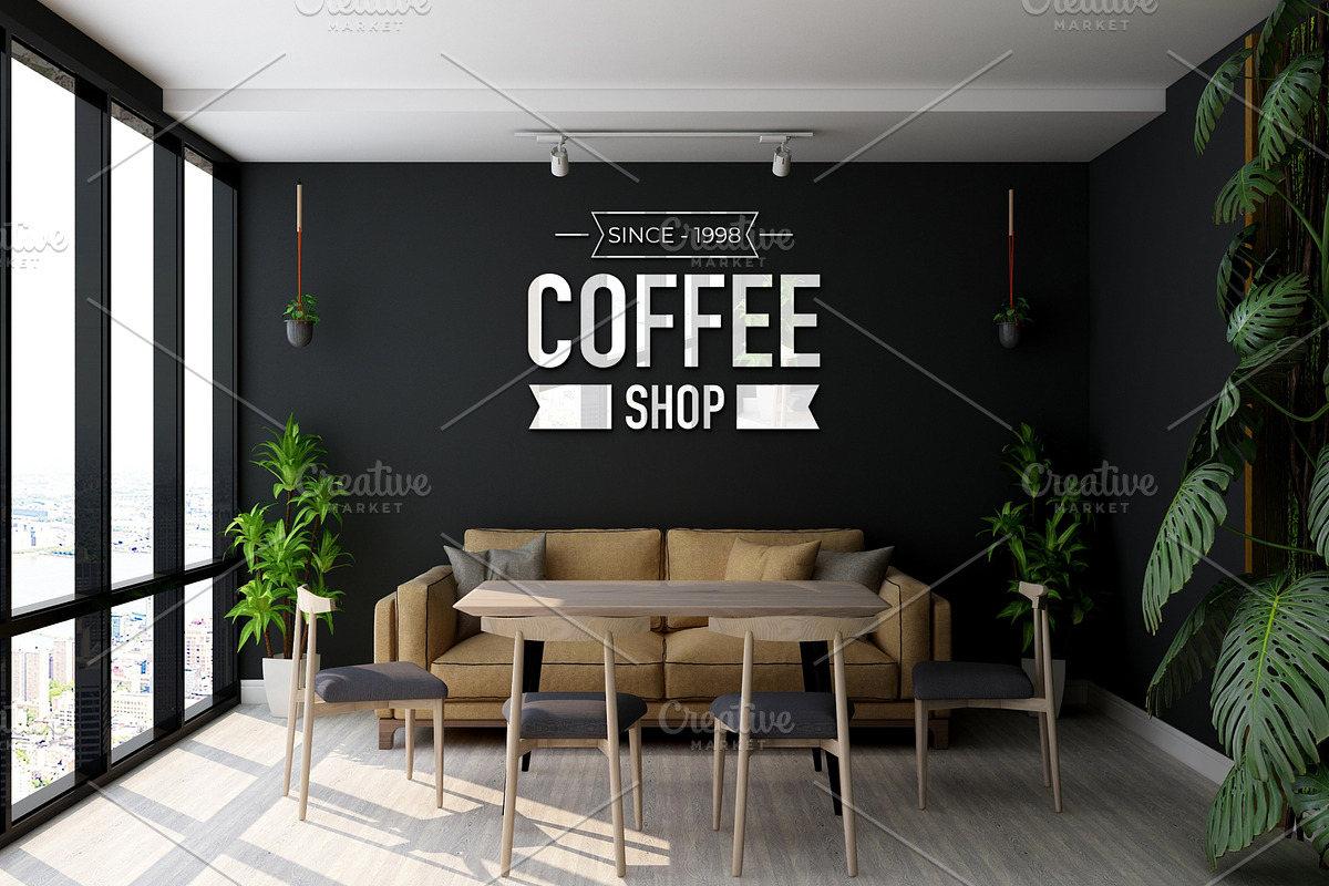 Cafe or Restaurant Wall Mockup, a Product Mockup by Ayy (Photo 3 of 15)