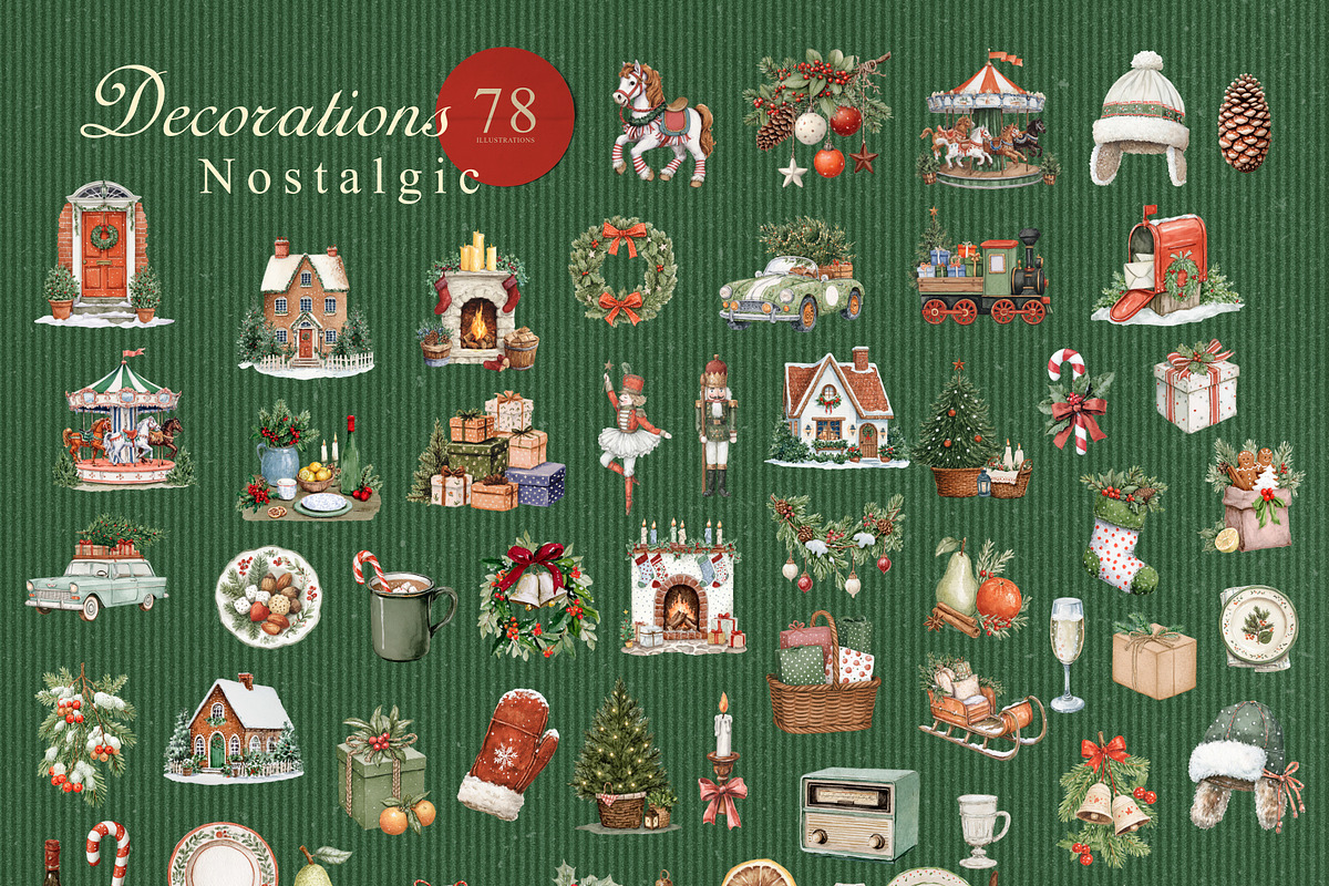 Nostalgic Christmas Illustrations, a Decorative Illustration by Feelsoul (Photo 10 of 10)