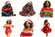 Black Curvy Girl Christmas Clipart, an Illustration by OK Design (Thumbnail 4 of 5)