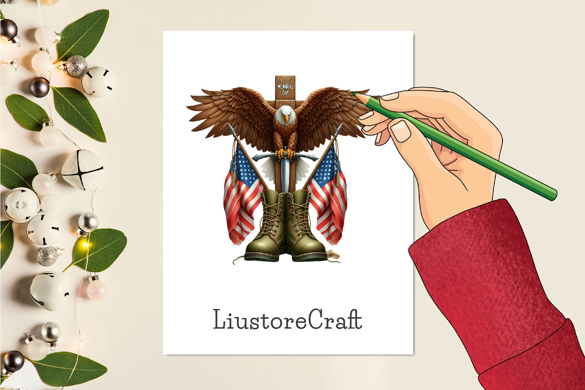 Memorial Day Cross Clipart, a Work Illustration by Dream Creation (Photo 2 of 5)