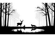 Wildlife Forest Silhouette Vector Bu, an Illustration by Designs_River (Thumbnail 14 of 51)