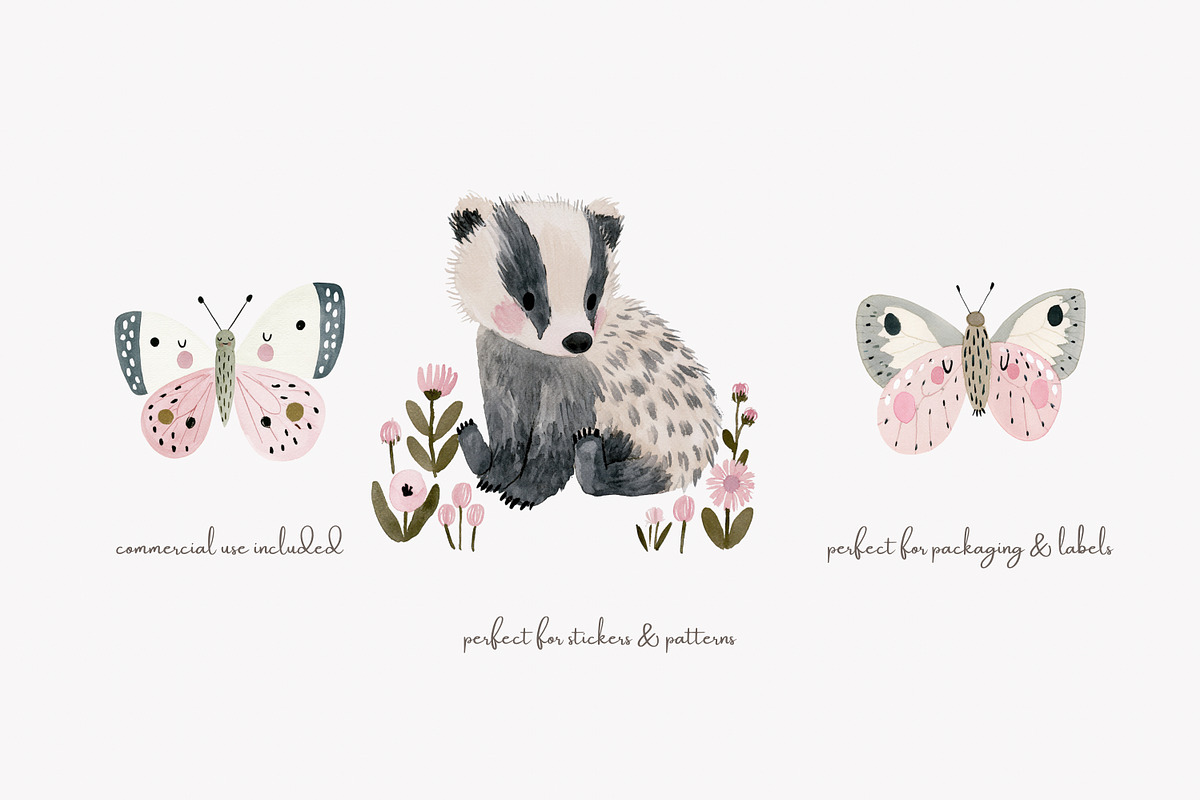 woodland animal clipart set, a Decorative Illustration by Patishop Art (Photo 4 of 7)