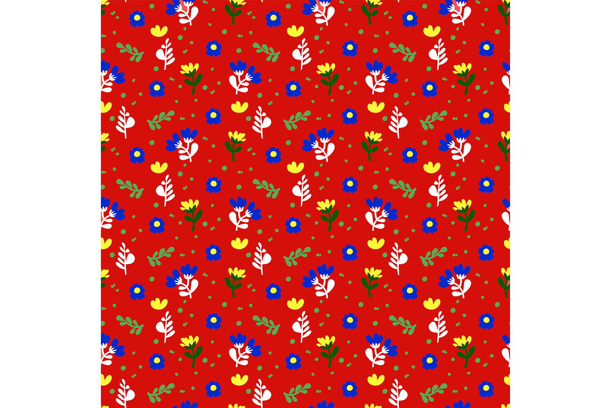 Red Country Calico Floral Seamless, a Pattern Graphic by Sharon Schwalbe (Photo 3 of 4)