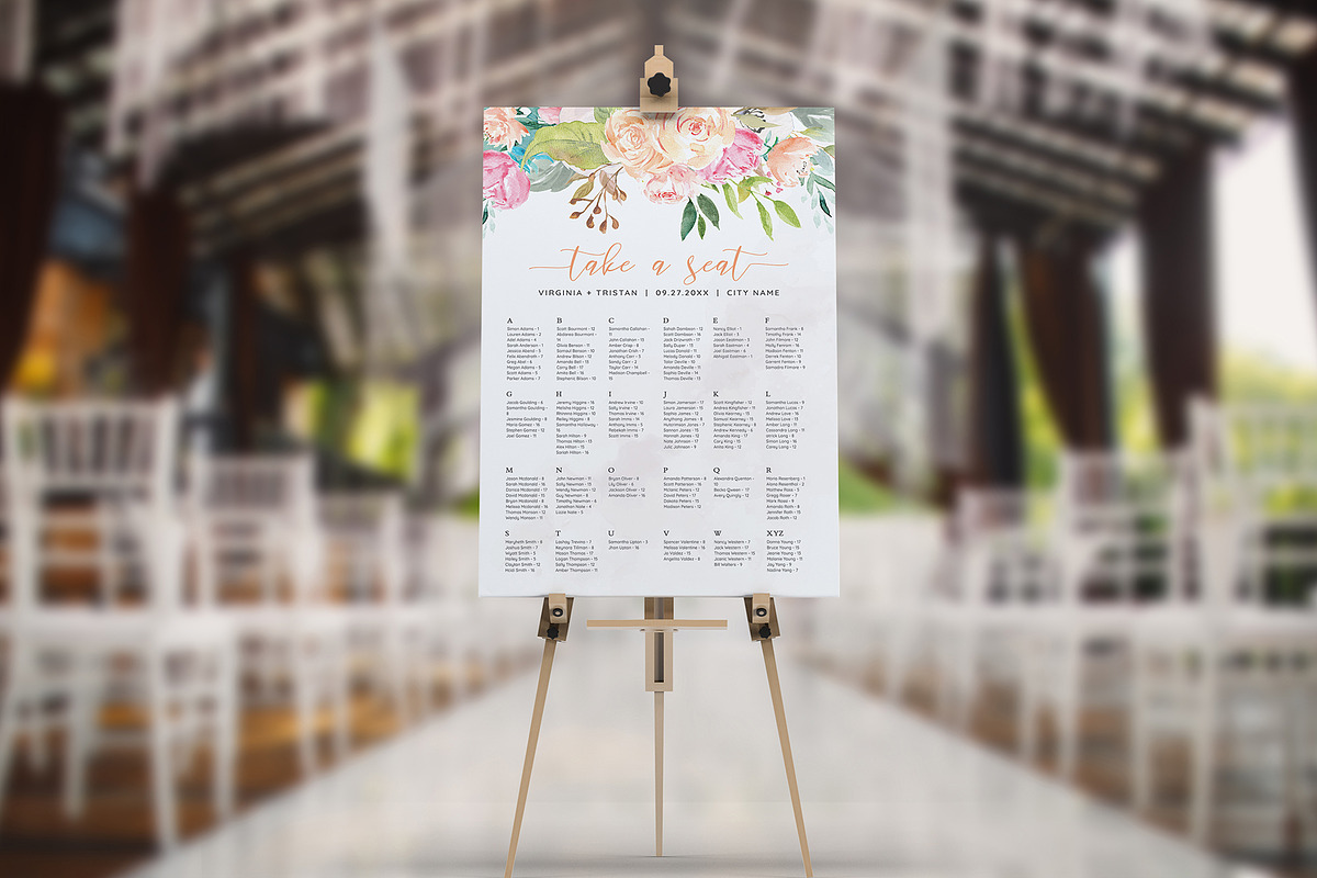 Seating Chart Template Canva, an Invitation Template by ShineOnWedding (Photo 7 of 8)