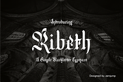 Ribeth - A Simple Blackletter Typefa, a Blackletter Font by zamjumps (Thumbnail 1 of 9)