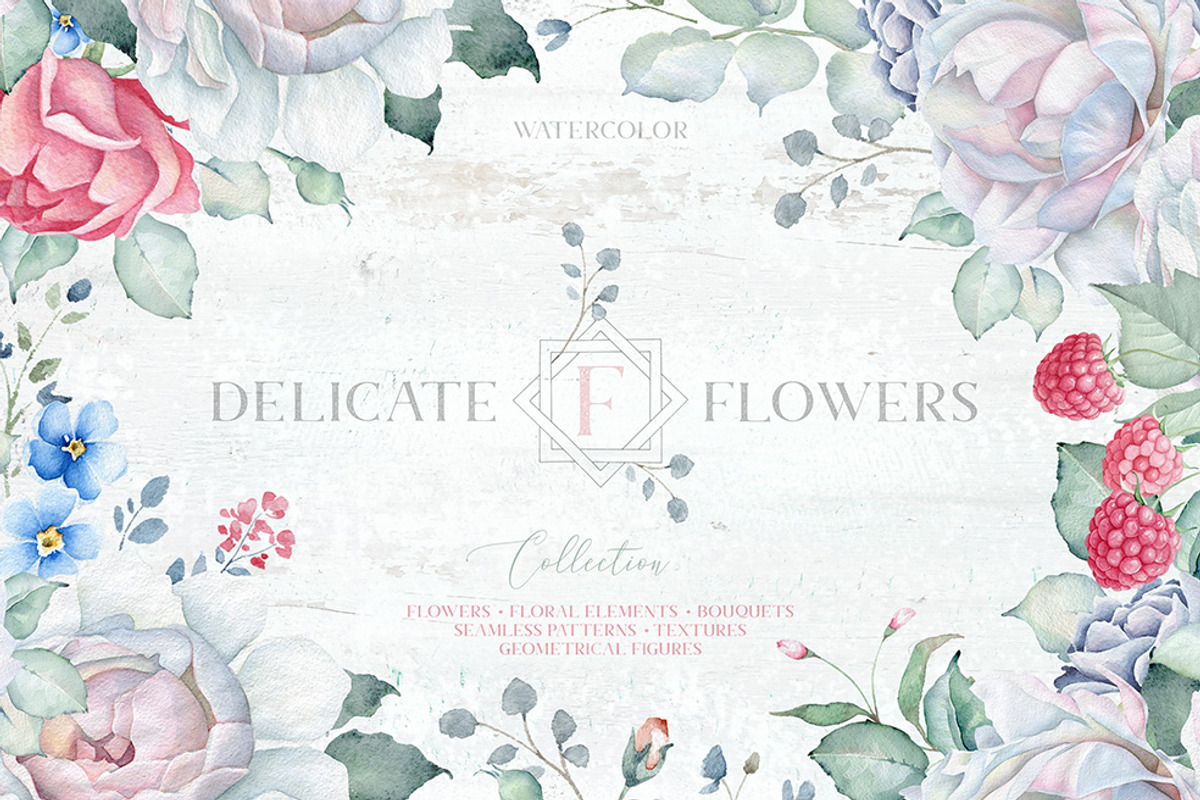 Delicate Watercolor Florals, a Decorative Illustration by Eva Katerina (Photo 1 of 25)