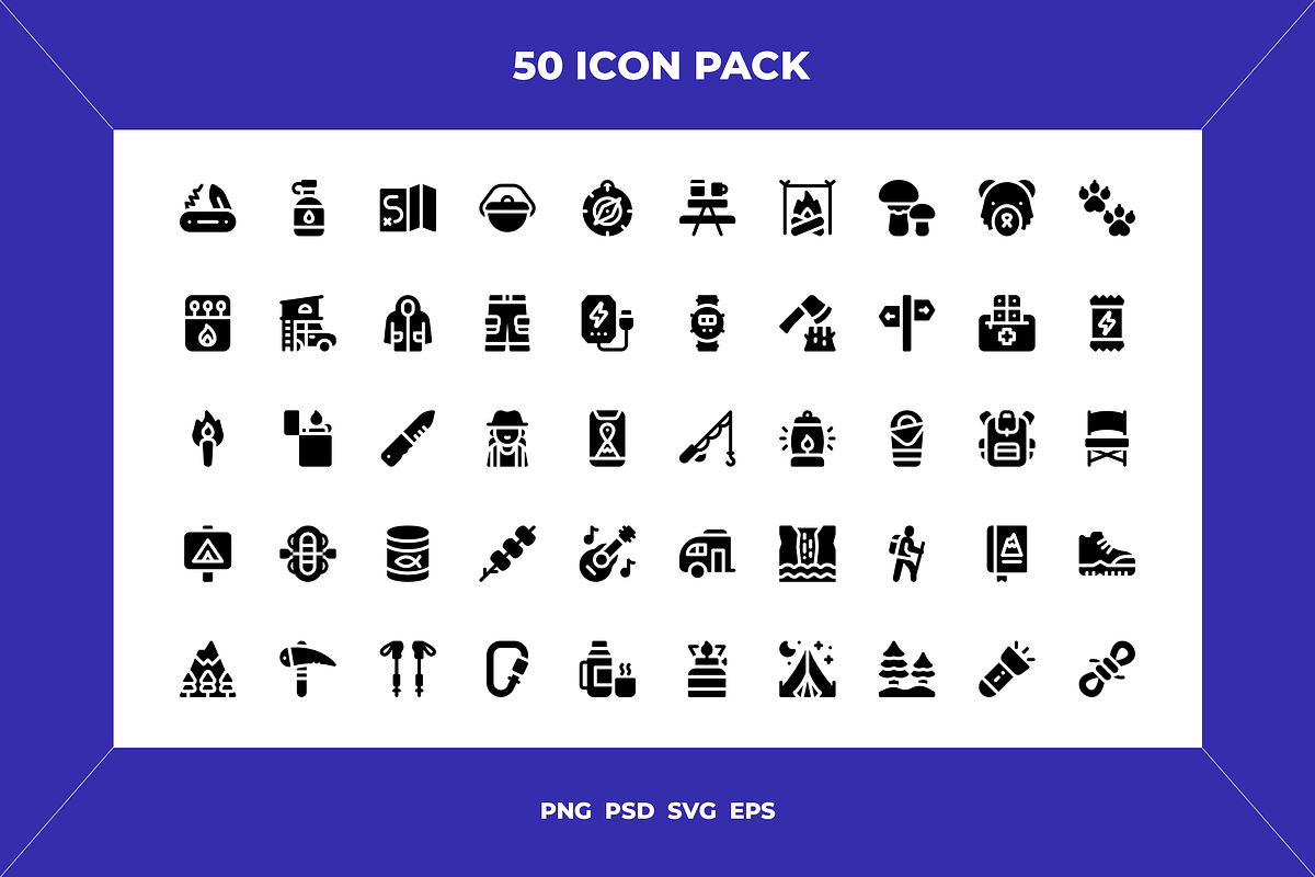 Hiking icons, an Outline Icon by Wencory (Photo 1 of 2)