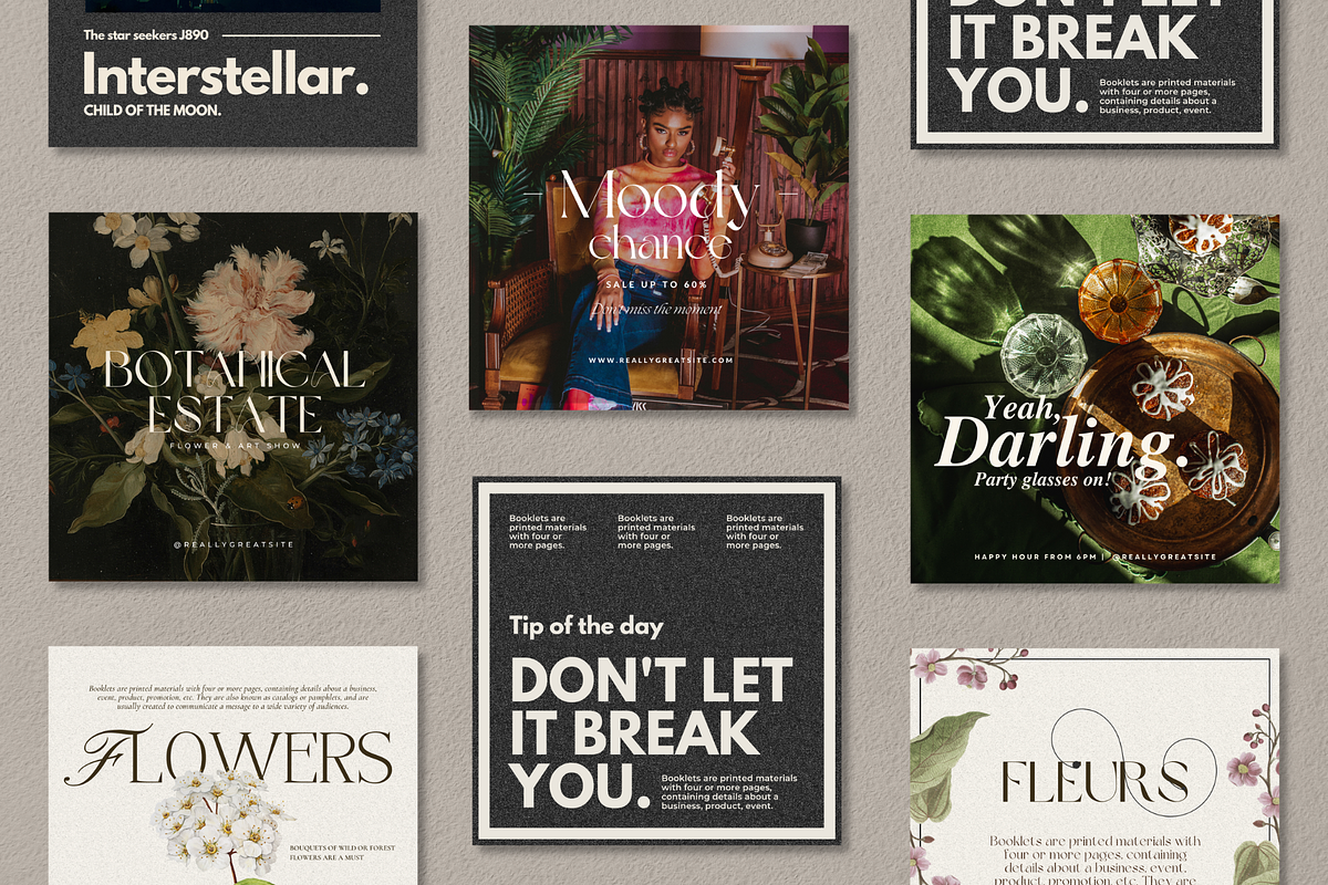 CANVA | Vintage Social Media Pack, a Social Media Template by 9inchideas (Photo 9 of 10)