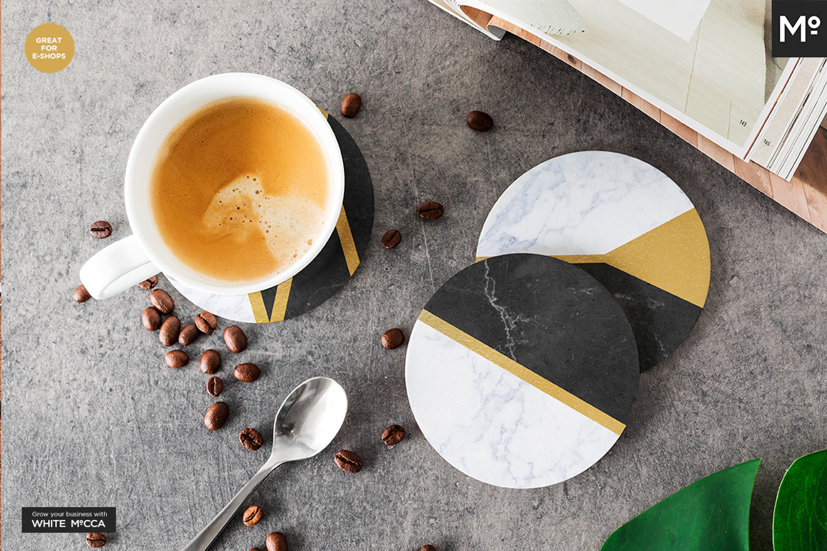 Round Coasters Mock-ups Set, a Cups & Container Mockup by Mocca Mockups Store (Photo 18 of 24)